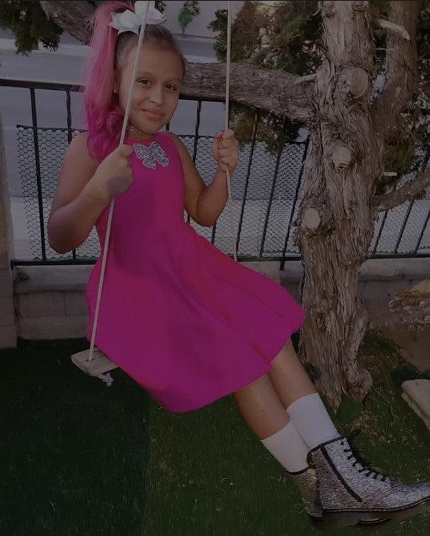 TWEEN Girls Pink Bow Party Dress