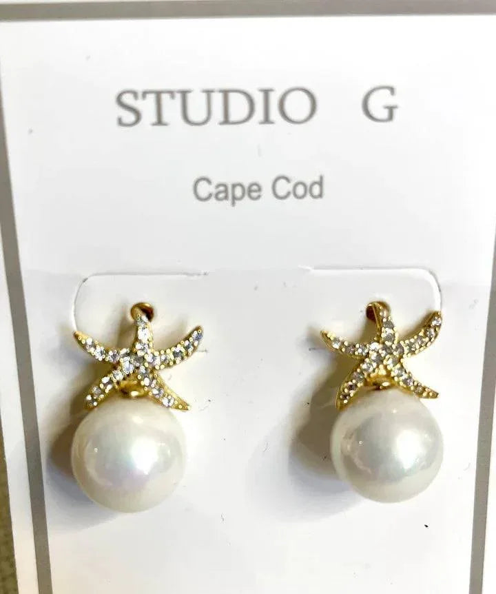 Studio G Shell Starfish Earring in Gold or Silver
