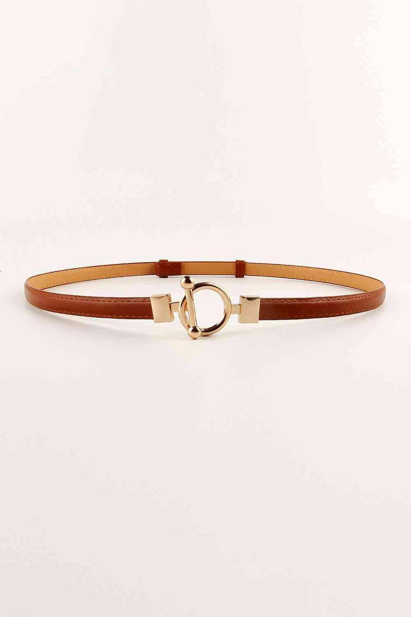 Toggle Buckle Skinny PU Belt