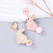 Synthetic Pearl Alloy Rabbit Dangle Earrings