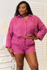 Basic Bae Buttoned Long Sleeve Top and Shorts Set