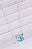 Opal Wave Pendant Necklace