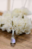 High Quality Natural Moonstone Teardrop Pendant 925 Sterling Silver Necklace
