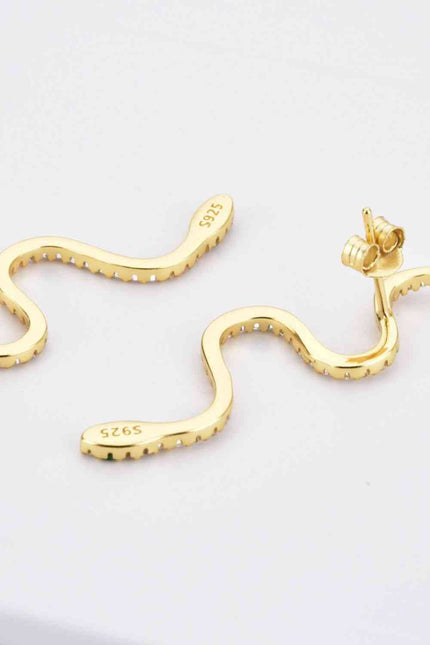 Snake-Shaped 925 Sterling Silver Earrings