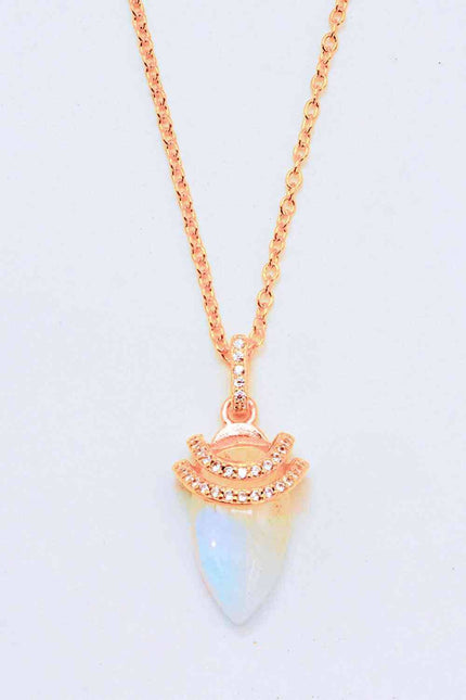 18K Gold-Plated Moonstone Pendant Necklace