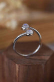 High Quality Natural Moonstone 925 Sterling Silver Toi Et Moi Ring