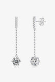 6-Prong Round Moissanite Drop Earrings