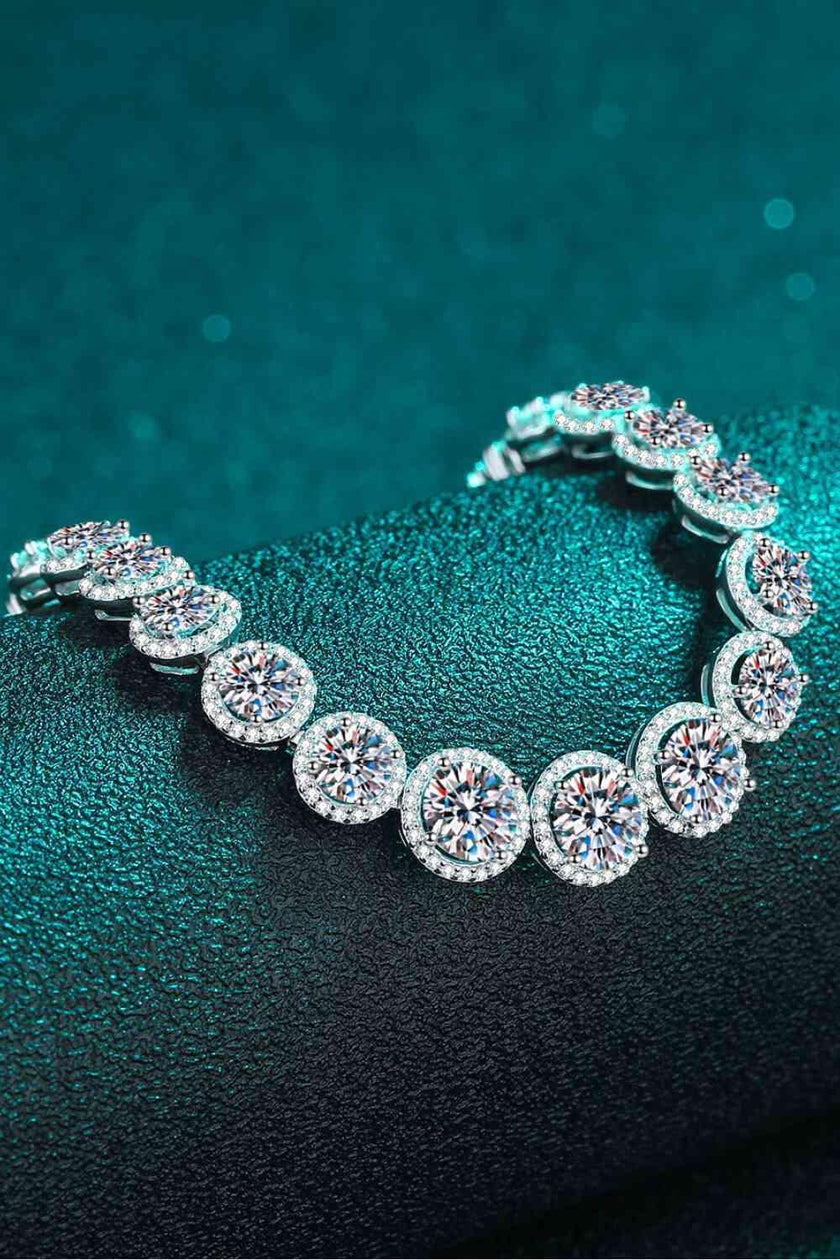 925 Sterling Silver 10.4 Carat Moissanite Bracelet