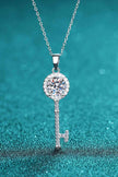 Adored Moissanite Key Pendant Necklace