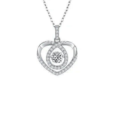 Moissanite 925 Sterling Silver Heart Shape Necklace