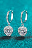 Moissanite Heart-Shaped Drop Earrings