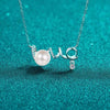 Natural Pearl Moissanite 925 Sterling Silver Necklace