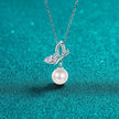Natural Pearl Pendant Moissanite 925 Sterling Silver Necklace