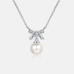 Natural Pearl Pendant Moissanite 925 Sterling Silver Necklace