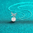 Natural Pearl Pendant Moissanite 925 Sterling Silver Necklace