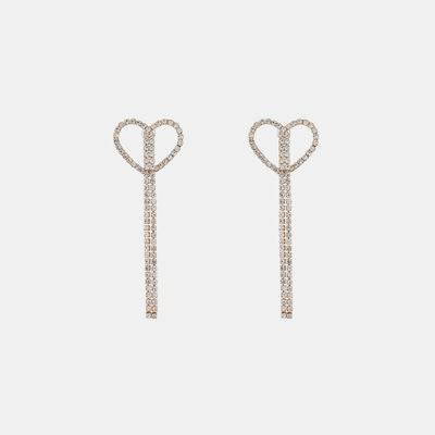 Heart Shape Gold-Plated Alloy Earrings