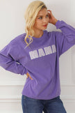 MAMA Round Neck Drop Shoulder Sweatshirt