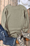 LUCKY Round Neck Dropped Shoulder Sweatshirt