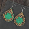 Leopard Hollowed Leather Teardrop Earrings