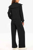 Half Zip Collared Neck Sweatshirt and Pants Set