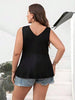 Plus Size Crisscross V-Neck Peplum Tank