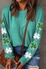 Lucky Clover Sequin Round Neck Sweatshirt