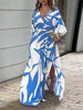 Vacation-Ready: Printed Surplice Maxi Dress