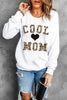 COOL MOM Heart Graphic Round Neck Sweatshirt