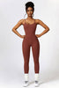 Open Back Spaghetti Strap Sports Jumpsuit