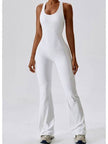 Cutout Wide Strap Bootcut Active Jumpsuit