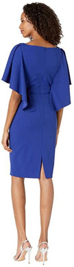 Trina Turk Sapphire Blue Cape Sleeve Dress