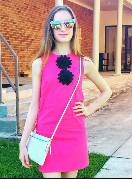 Tween Girls Pink Flower Shift Dress - Cape Cod Fashionista