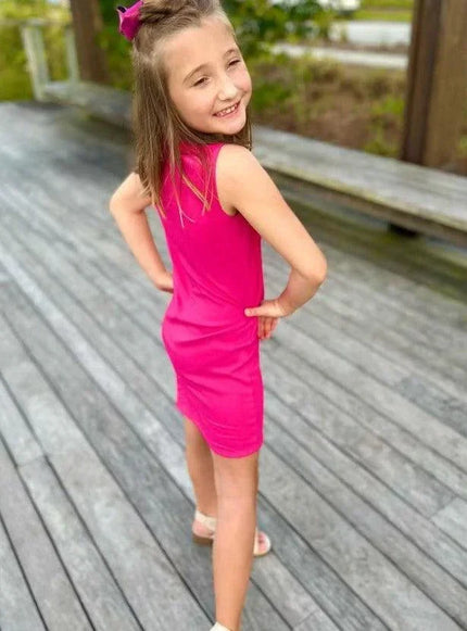 Tween Girls Pink Flower Power Shift Dress