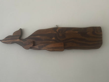 Coastal Whale Wall Decor – Hand Carved Cape Cod Wood Whale Sculpture Pod