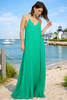 Ocean Green Pleated Cami Maxi Dress