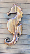 women coastal home decor brown wooden seahorse wall sculpture beach house decor