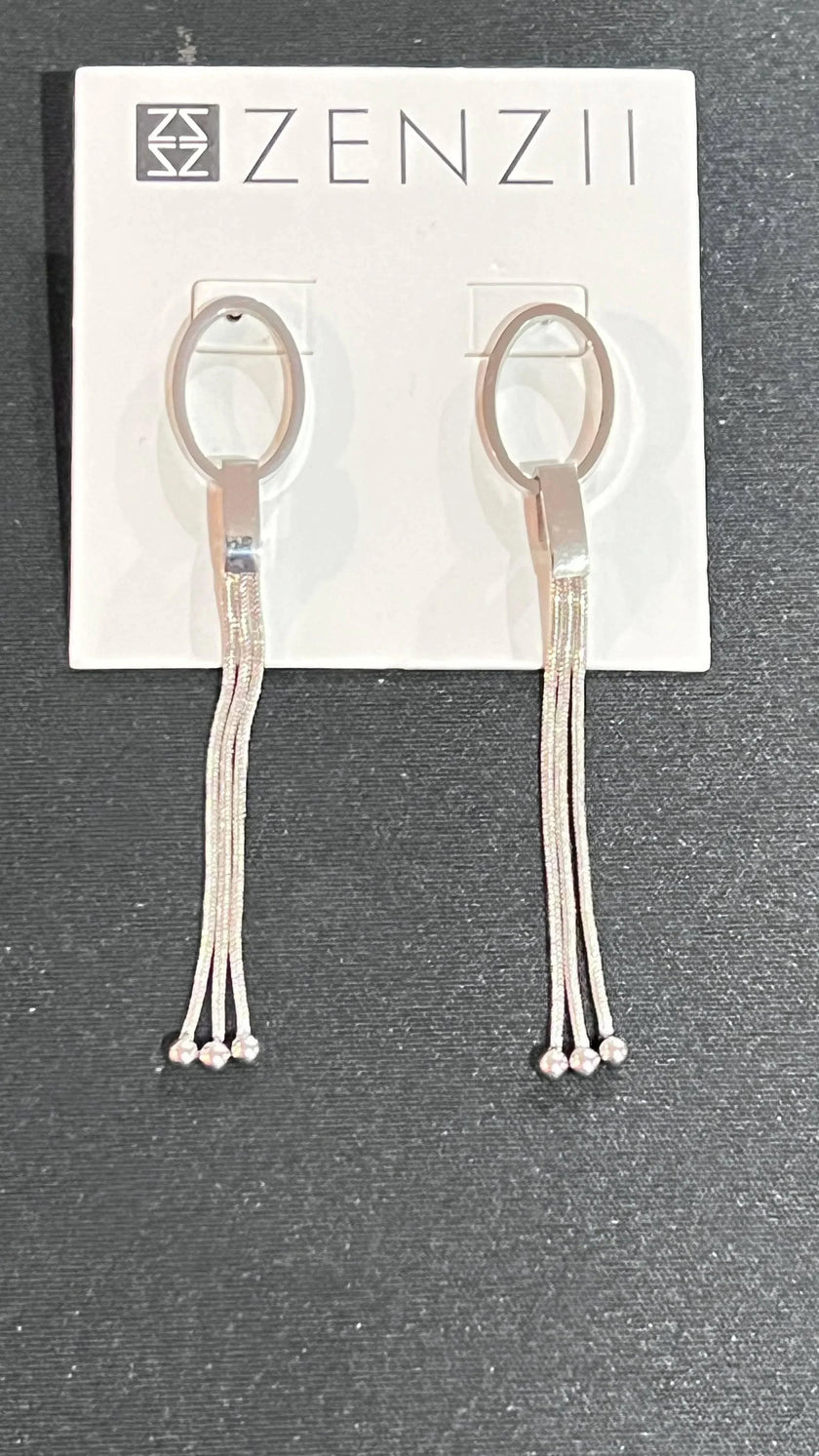 ZENZII 3 Teardrop Hoop Silver Earring