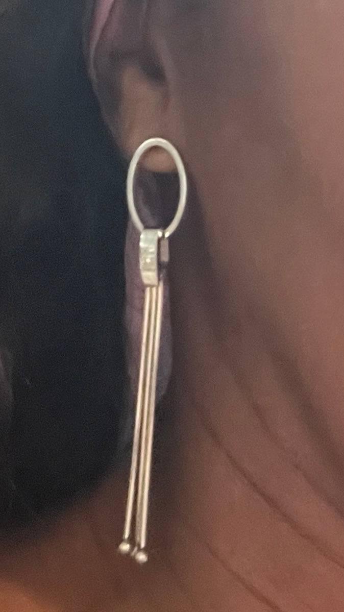 ZENZII 3 Teardrop Hoop Silver Earring