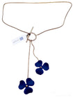 ZENZII BLUE FLOWER PETAL gold necklace