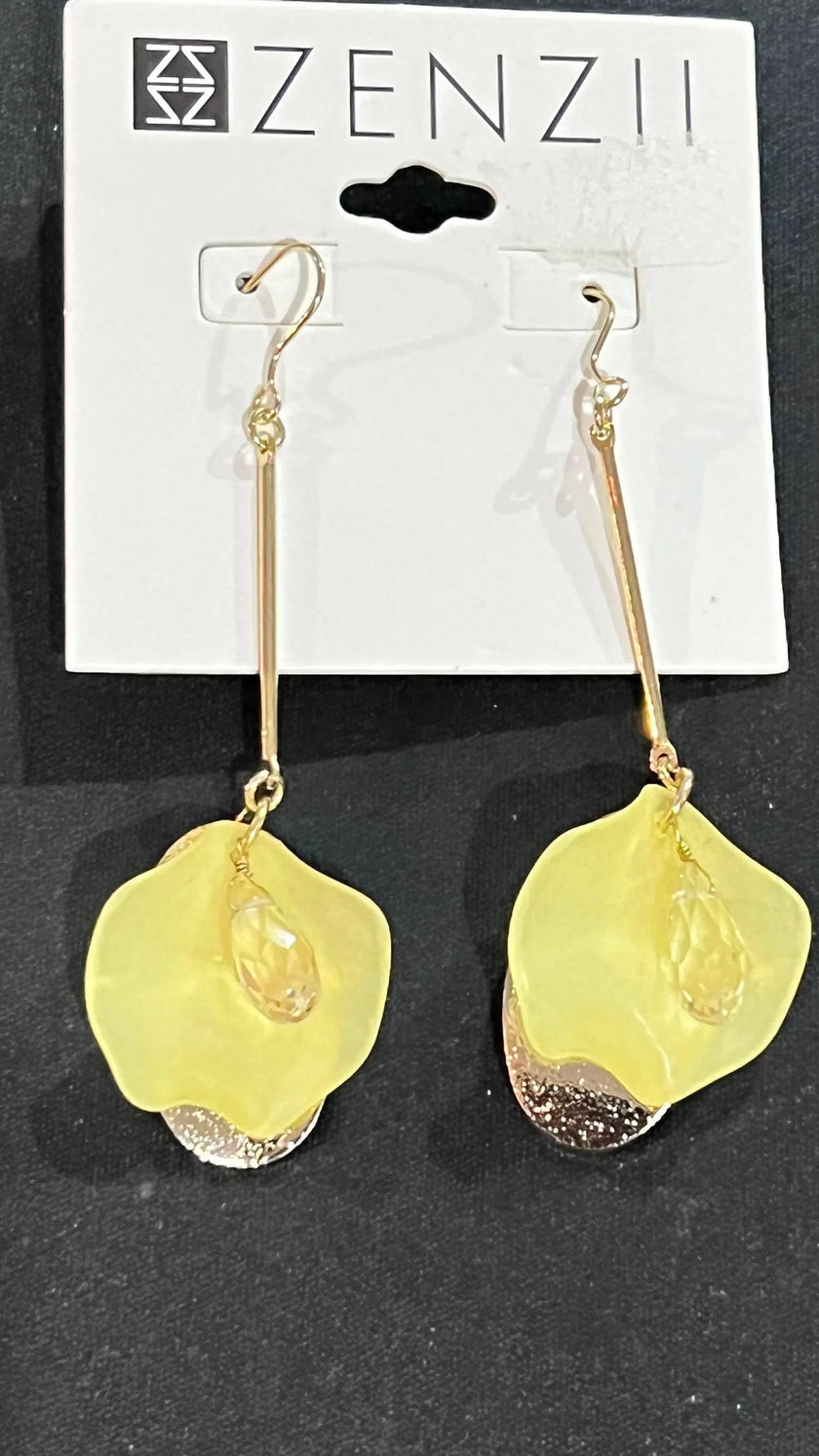 ZENZII LONG ZENZII Pastel Petal Gold & Yellow Earring