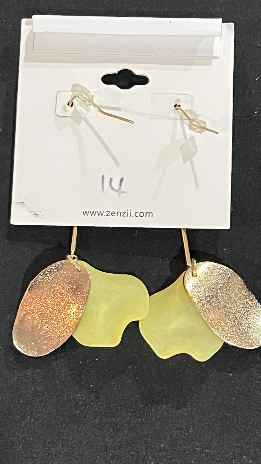 ZENZII LONG ZENZII Pastel Petal Gold & Yellow Earring