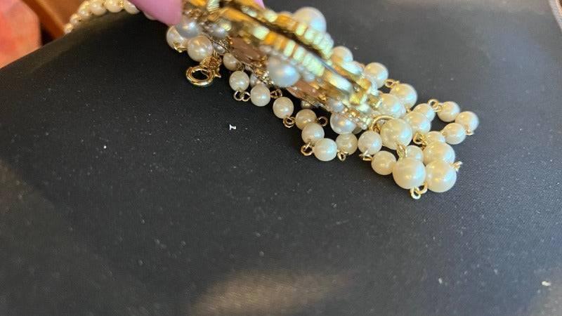 ZENZII TWO STRAND DOUBLE SIDED PENDANT PEARL NECKLACE