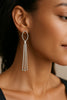 ZENZII Modern Elegance: Triple Teardrop Silver Drop Earrings