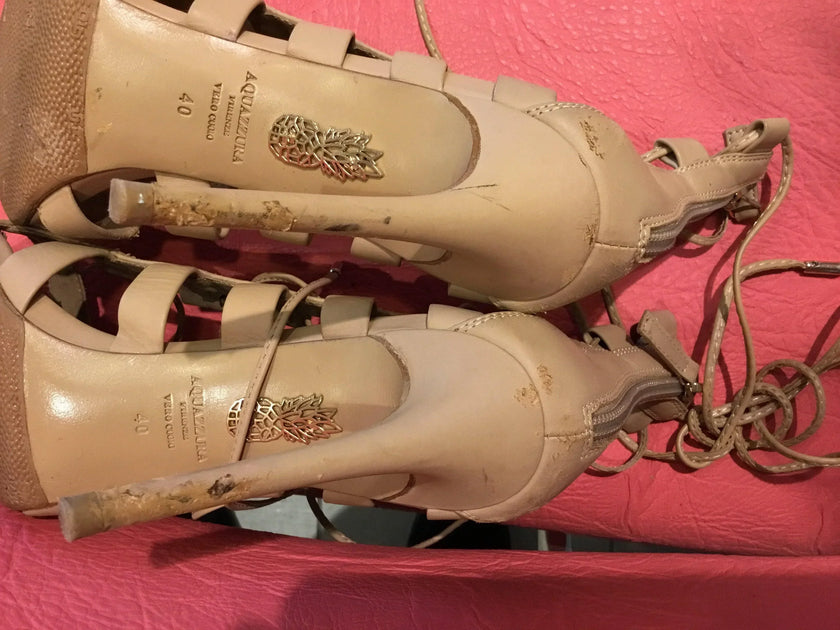 AQUAZZURA FIRENZE 100% Authentic Amazon Nude Heels size 40/9.5 PREOWNED