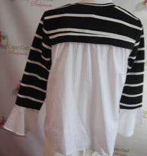 BY NANCY HAND EMBROIDERED CRYSTALS SWEATSHIRT FAUX COTTON SHIRT HEM