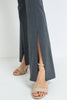 Women's Front Slit Flare Pants in BLACK OR CHARCOAL GRAY