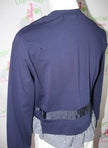 BY NANCY HAND EMBROIDERED CRYSTALS SWEATSHIRT FAUX COTTON SHIRT HEM