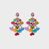 Flower Shape Rhinestone Alloy Dangle Earrings