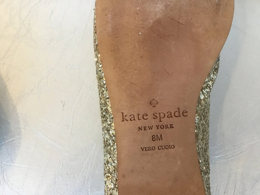 Kate spade♠️ Metallic Sequin Bow-front Ballet Flat 8M EUC