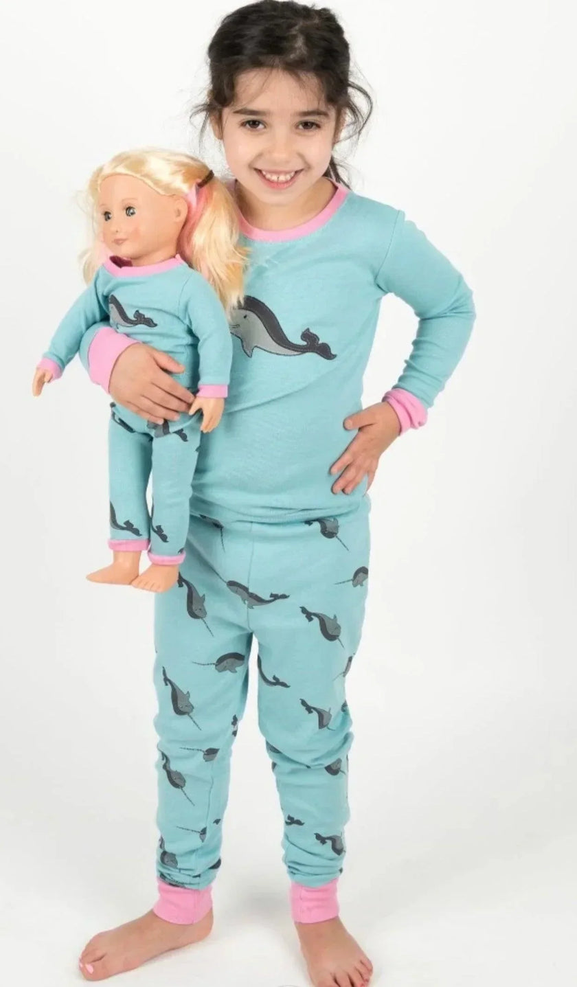 Matching Girl and Doll 4 PC COTTON PAJAMAS fit American Girl and 18